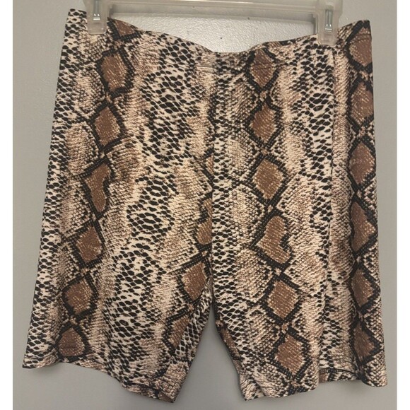 SheIn Pants - Shein womens snakeskin shorts Blk,Brown& beige size Large.